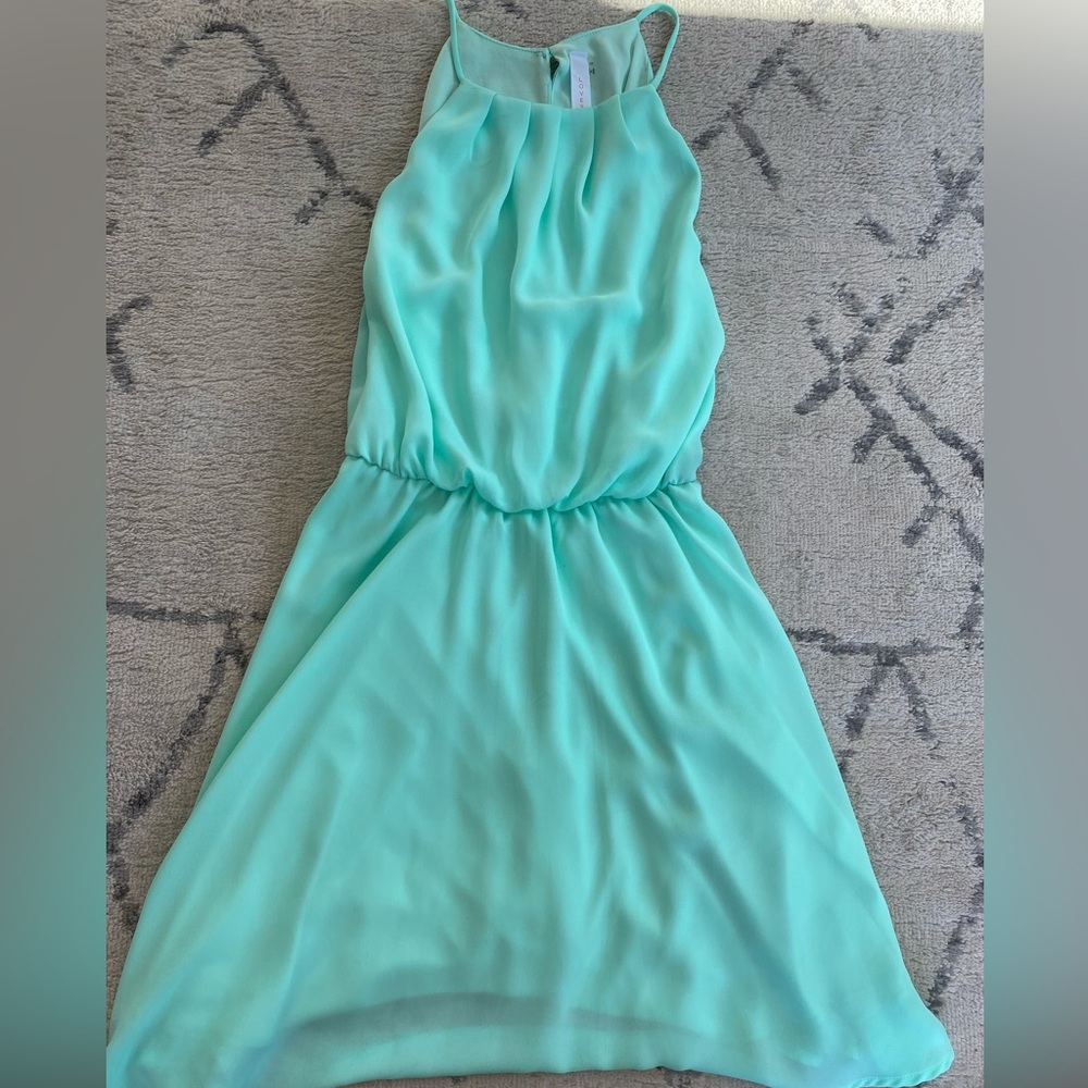 New teal summer dress with open back